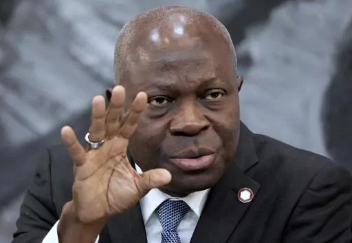 Gilbert Houngbo, Director General of the International Labour Organization (ILO), addresses the media during a press conference in Berlin, Germany, Tuesday, Nov. 29, 2022. Illegal profits from forced labor worldwide have risen to the “obscene” amount of $236 billion per year, the U.N. labor agency reported Tuesday, March 19, 2024, with sexual exploitation to blame for three-fourths of the take from a business that deprives migrants of money they can send home, swipes jobs from legal workers,