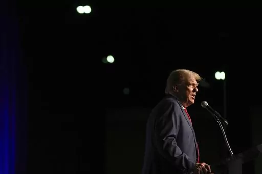 Republican presidential candidate former President Donald Trump speaks Wednesday, Oct. 11, 2023, at Palm Beach County Convention Center in West Palm Beach, Fla. (AP Photo/Rebecca Blackwell)