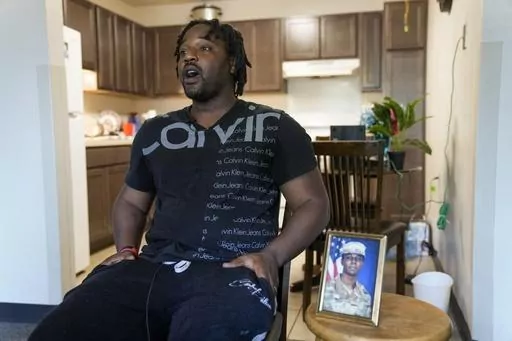 Myron Gates, uncle of American soldier Travis King, talks about his nephew, Wednesday, July 19, 2023, in Kenosha, Wis. Pvt. King bolted into North Korea while on a tour of the Demilitarized Zone on Tuesday, July 18, a day after he was supposed to travel to a base in the U.S. (AP Photo/Morry Gash)